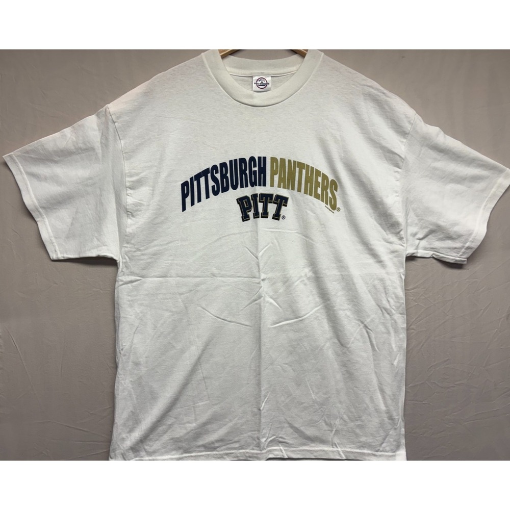 Pittsburgh Panthers Shirt Delta Pro Weight‎ Mens White Graphic Short Sleeve XL